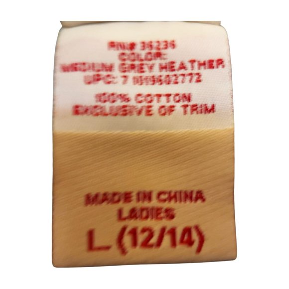 Faded Glory Gray Ribbed V-Neck Hoodie - Size L - Picture 10 of 13